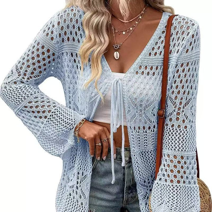 Ladies' knit kimono with an airy mesh structure Lune London