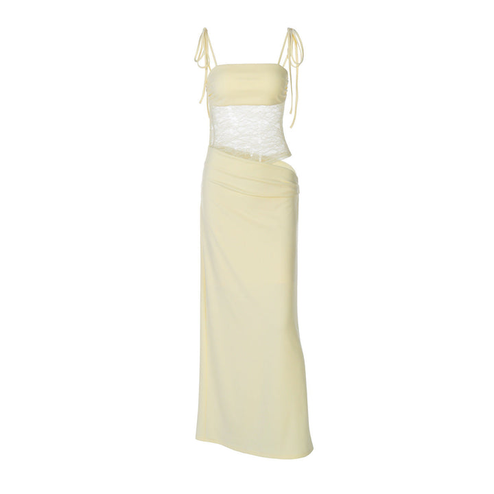 Women's Elegant Maxi Dress with Lace Top and Flattering Cut Chic Und Stil