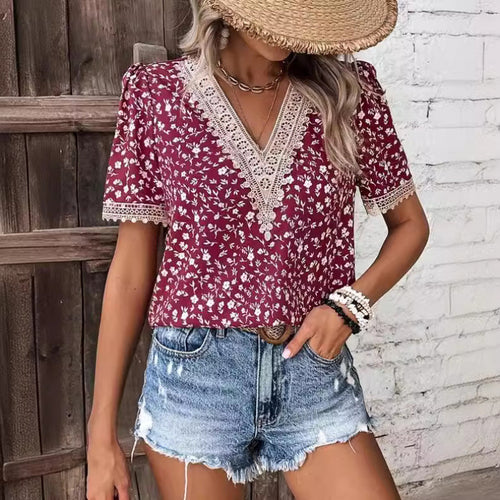 Ladies Casual Embroidered Floral Blouse Amarae