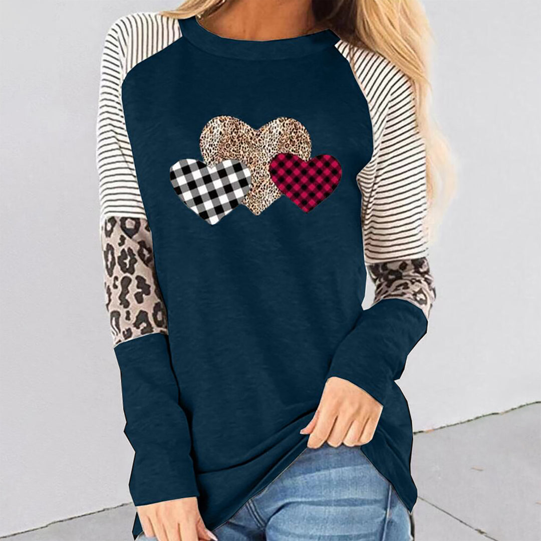 Long-sleeve shirt for ladies with heart-shaped patterns and trendy Lune London patterns