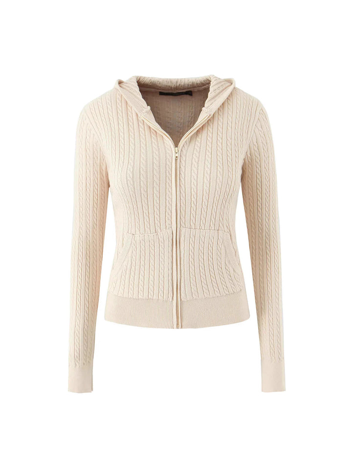 Leisure hoodie for women with structured surface finish and practical pockets Lune London