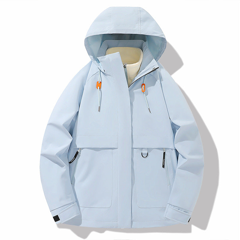 Functional jacket for men with adjustable hood and practical pockets Lune London