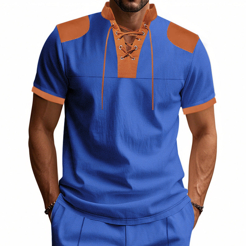 Short-sleeve shirt for men with laces and structured design Lune London
