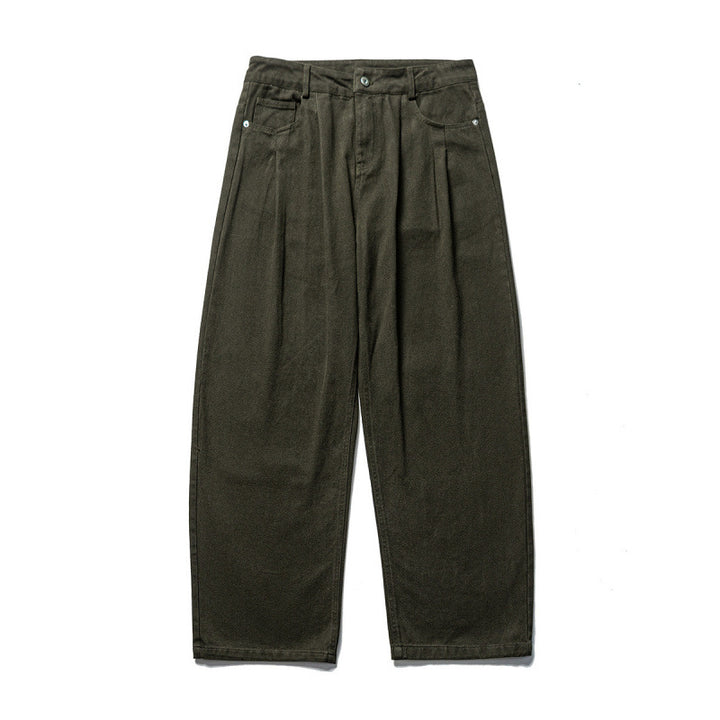 Men's wide pleated trousers in relaxed fit made of cotton twill Amarae