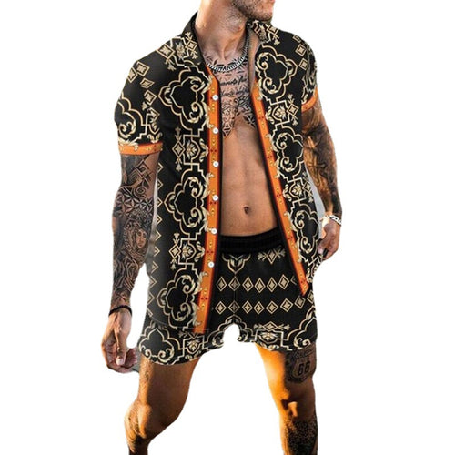 Stylish short set for men with tropical print Amarae