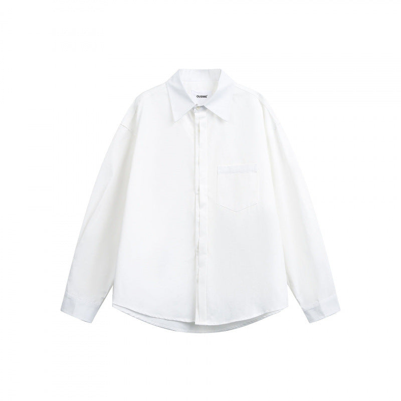 Unisex Oversized Shirt with concealed button placket and chest pocket Amarae