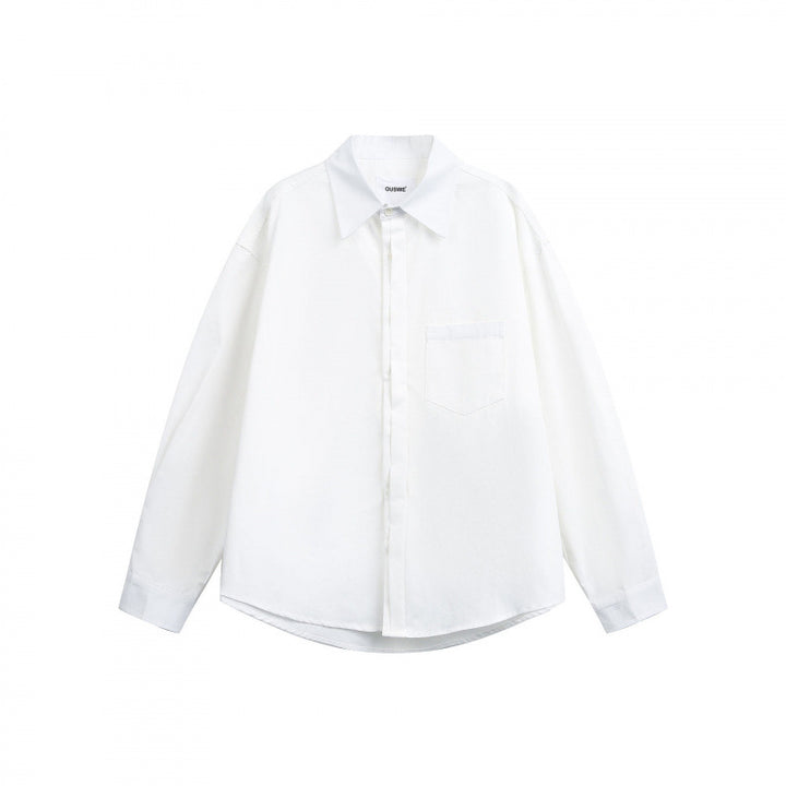 Unisex Oversized Shirt with concealed button placket and chest pocket Amarae
