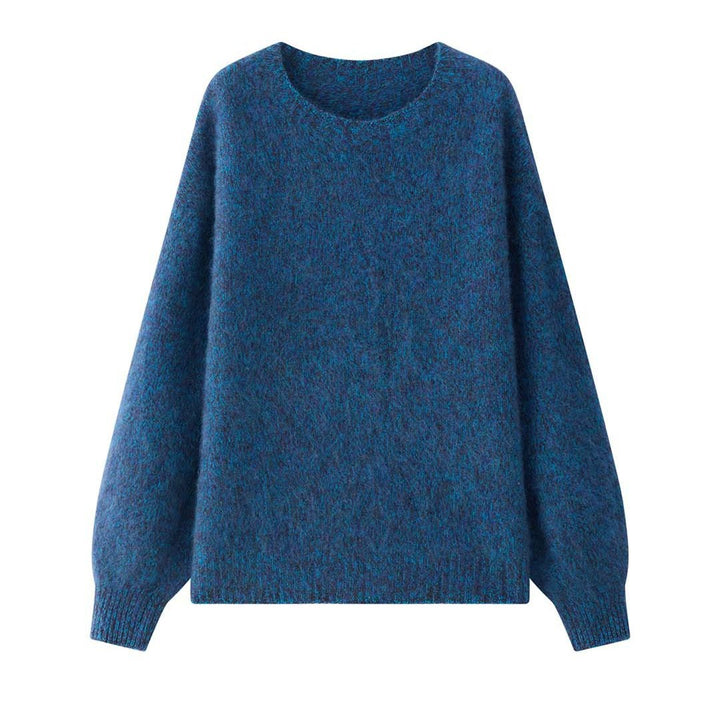 Women Fluffy Oversize Mohair-Optics Sweater with Ribbed Cuffs Amarae