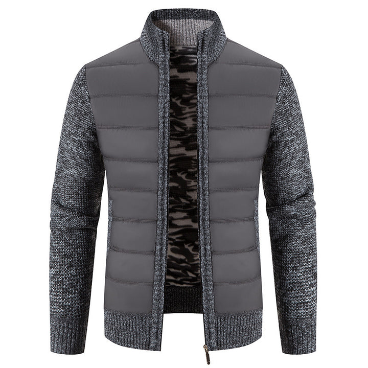 Men's quilted hybrid jacket with trendy knit design Lune London