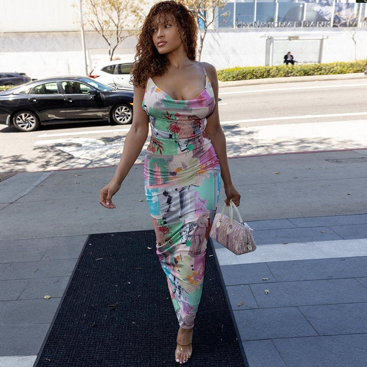Lune London Elegant floral pattern maxi dress