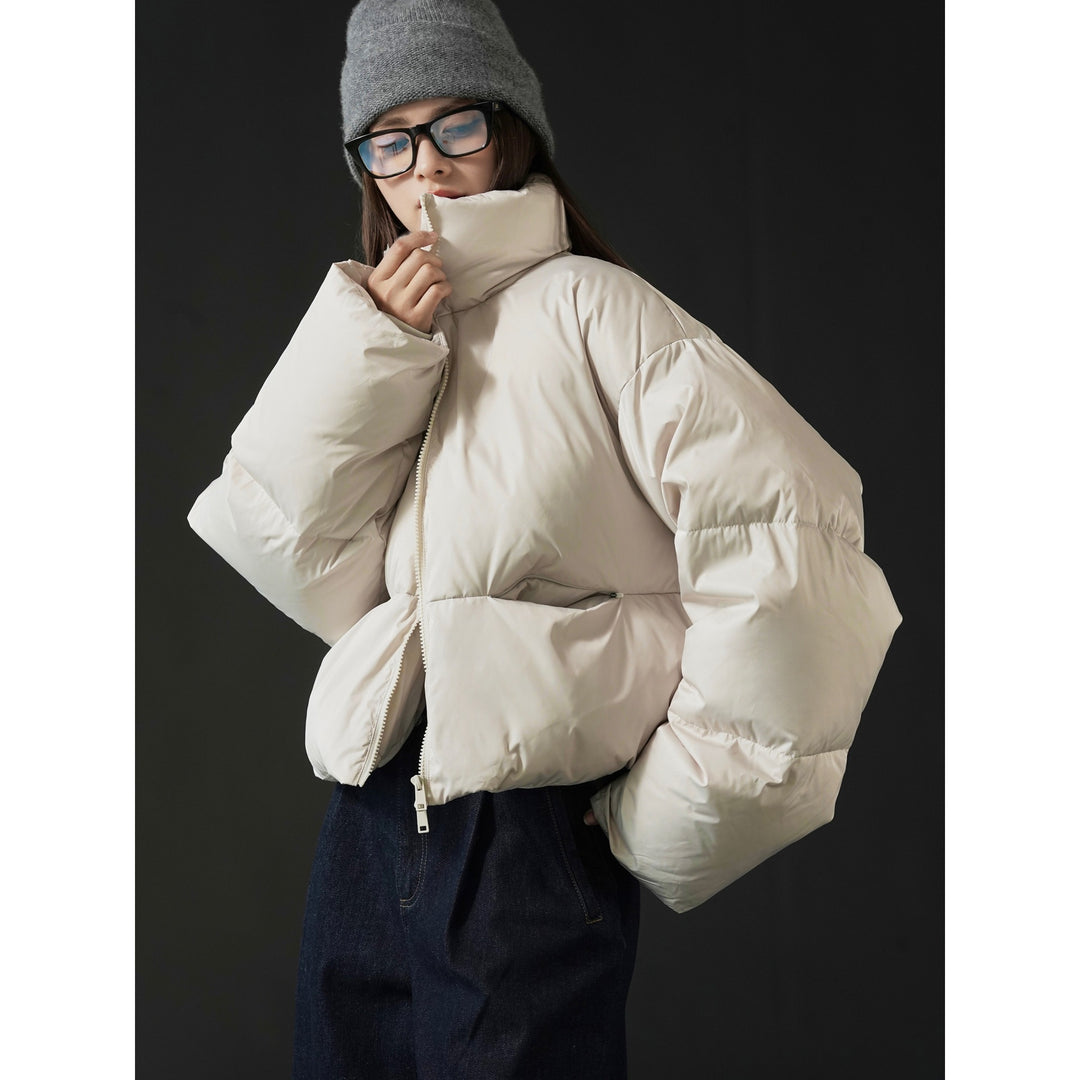 Women's short quilted puffer jacket with high standing collar and insulating filling Amarae