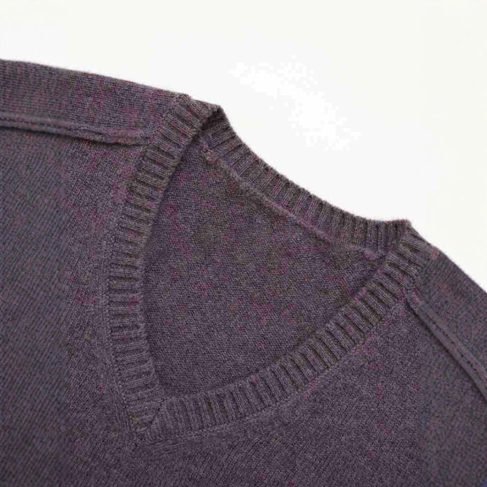 Pull V côtelé pour femmes en laine de haute qualité Chic & Stil