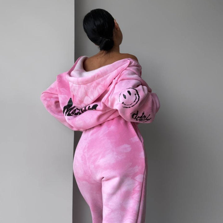 Women's hooded set with sporty accents and a casual fit Lune London