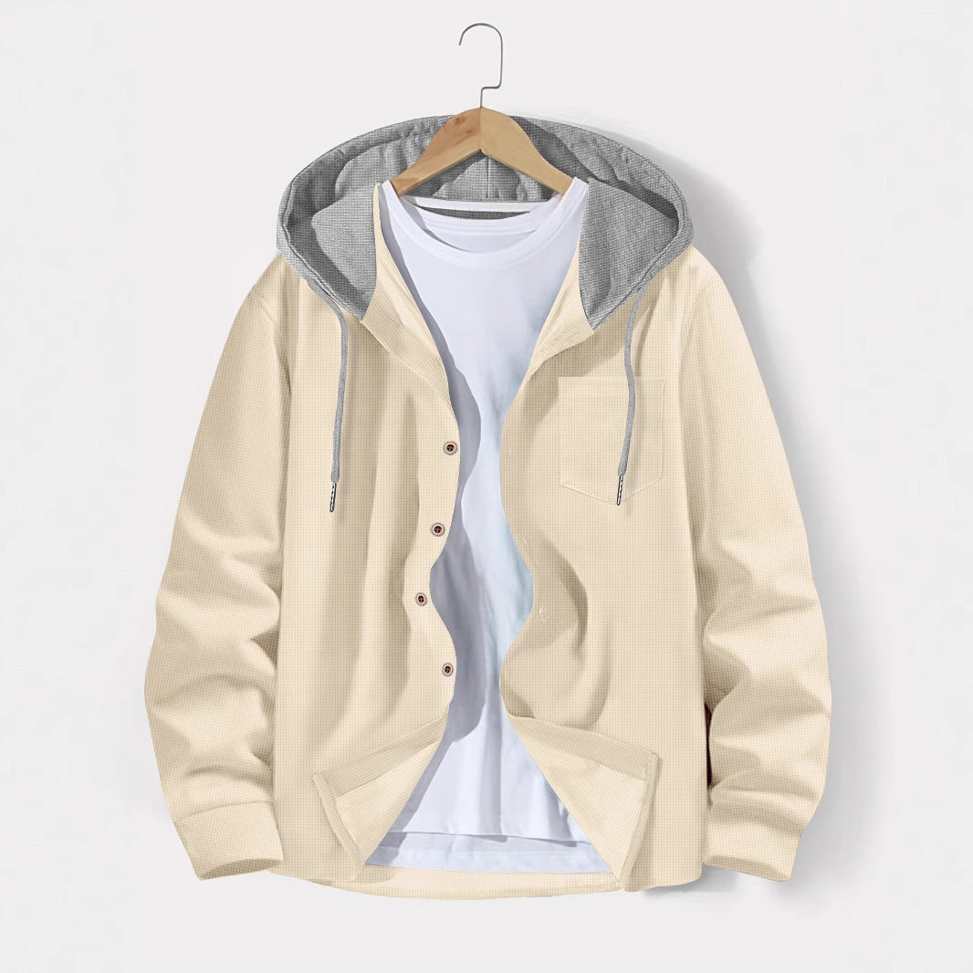 Men's versatile hoodie t-shirt with textured surface and practical chest pocket Lune London