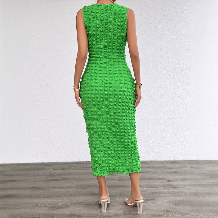 Women's midi dress with textured outer material and figure-hugging cut Lune London