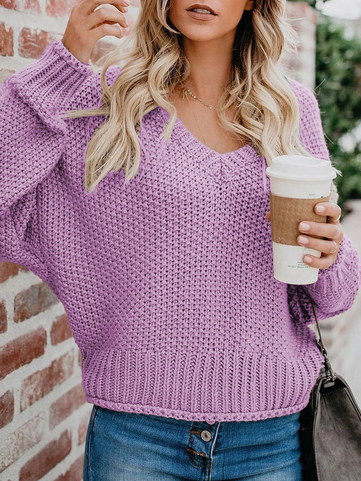 Relaxed fit women's lounge sweatshirt with casual cut and deep V-neck Lune London