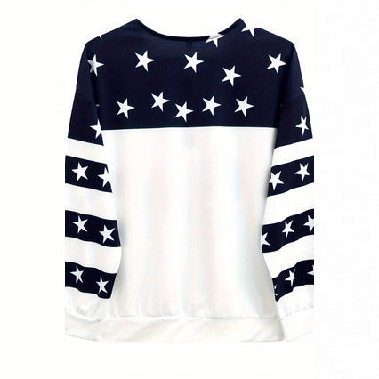 Ladies casual sweatshirt with star design and flag pattern Lune London