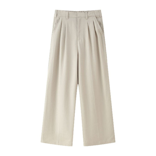 Elegant wide trousers for women with pleats and high waist Amarae