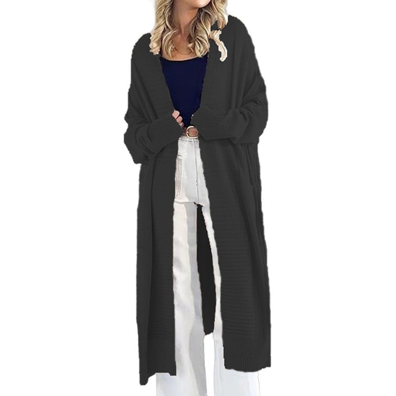 Women's long sleeve knit cardigan with large pockets and relaxed fit Lune London