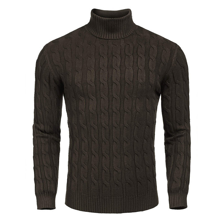 Elegant turtleneck sweater for men with cable pattern Lune London