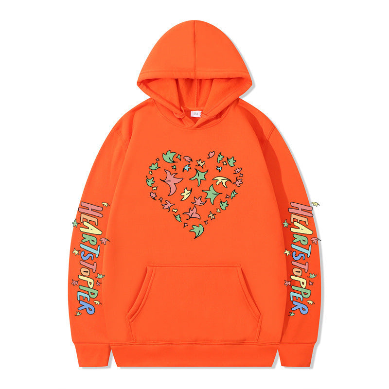 Women's hoodie with creative heart and leaf design Lune London