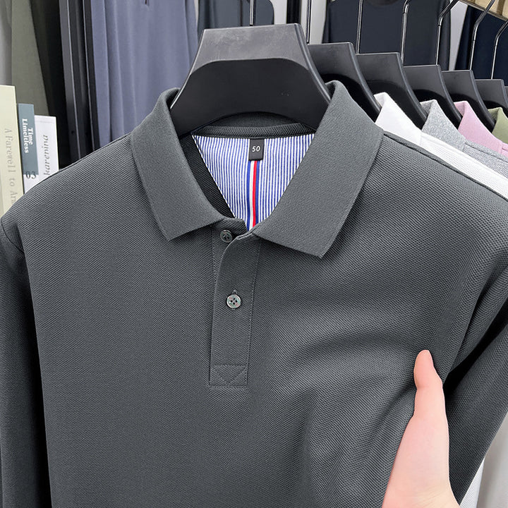 Men's Long Sleeve Polo with Structured Design and Breathable Properties Lune London