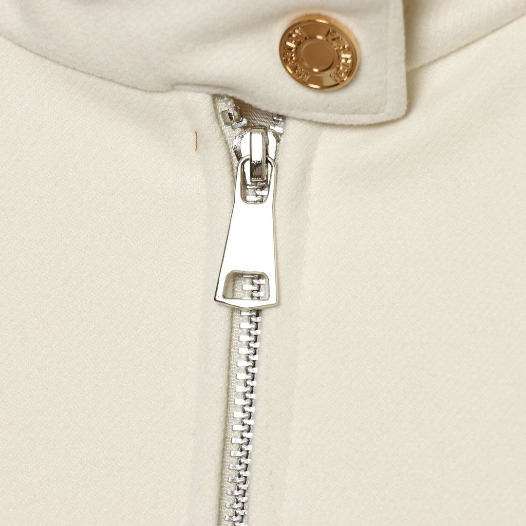 Women Cropped Utility Jacket with high collar, shoulder epaulettes and flap pockets