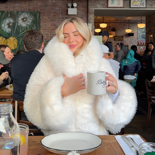 Faux fur jacket for women with a luxurious hood design Amarae