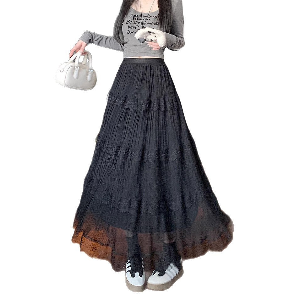Jupe maxi femme avec bordure en dentelle ludique Chic & Stil