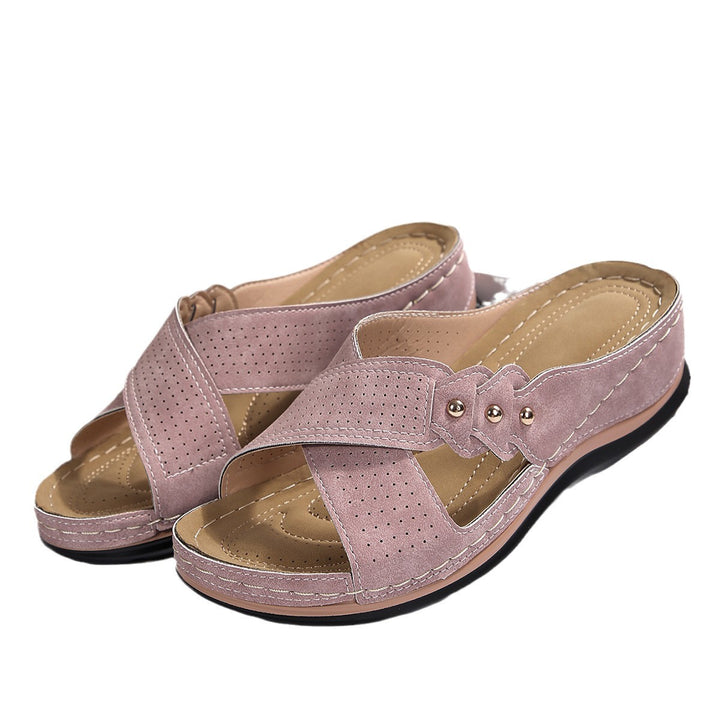Comfortable strappy sandals for women with breathable inserts and ergonomic sole Lune London