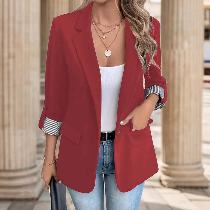 Chic blazer jacket for women with contrasting sleeve details Lune London