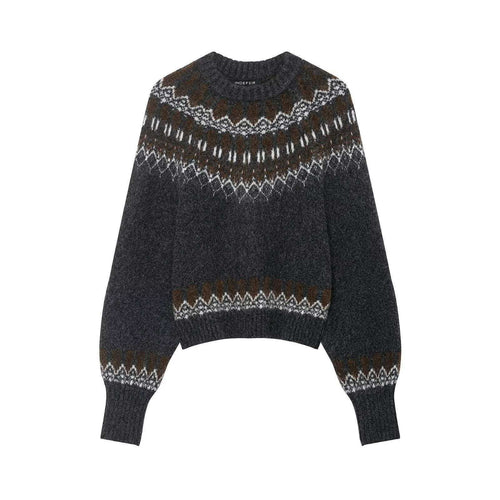 Pull en tricot pour femmes avec un motif norvégien moderne et une coupe décontractée Chic & Stil