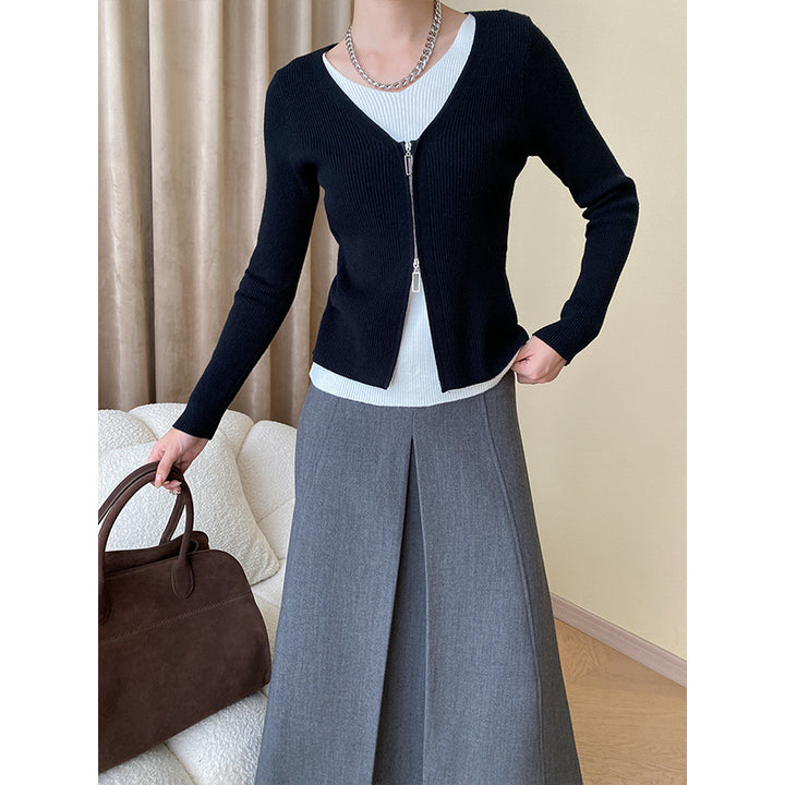 Women's cardigan with contrasting zipper Chic & Stil