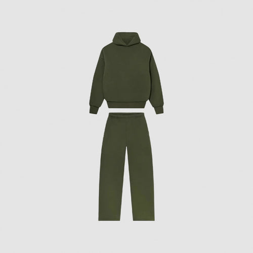 Women's Cozy Sweatshirt and Pants Set with High Collar and Casual Fit Amarae