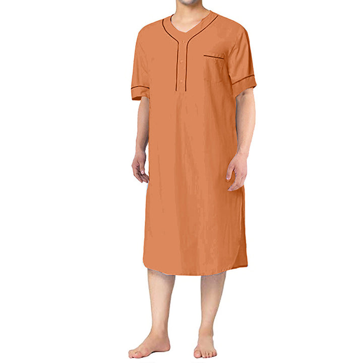 Short dress with short sleeves for women featuring a modern high collar and a practical button placket Lune London