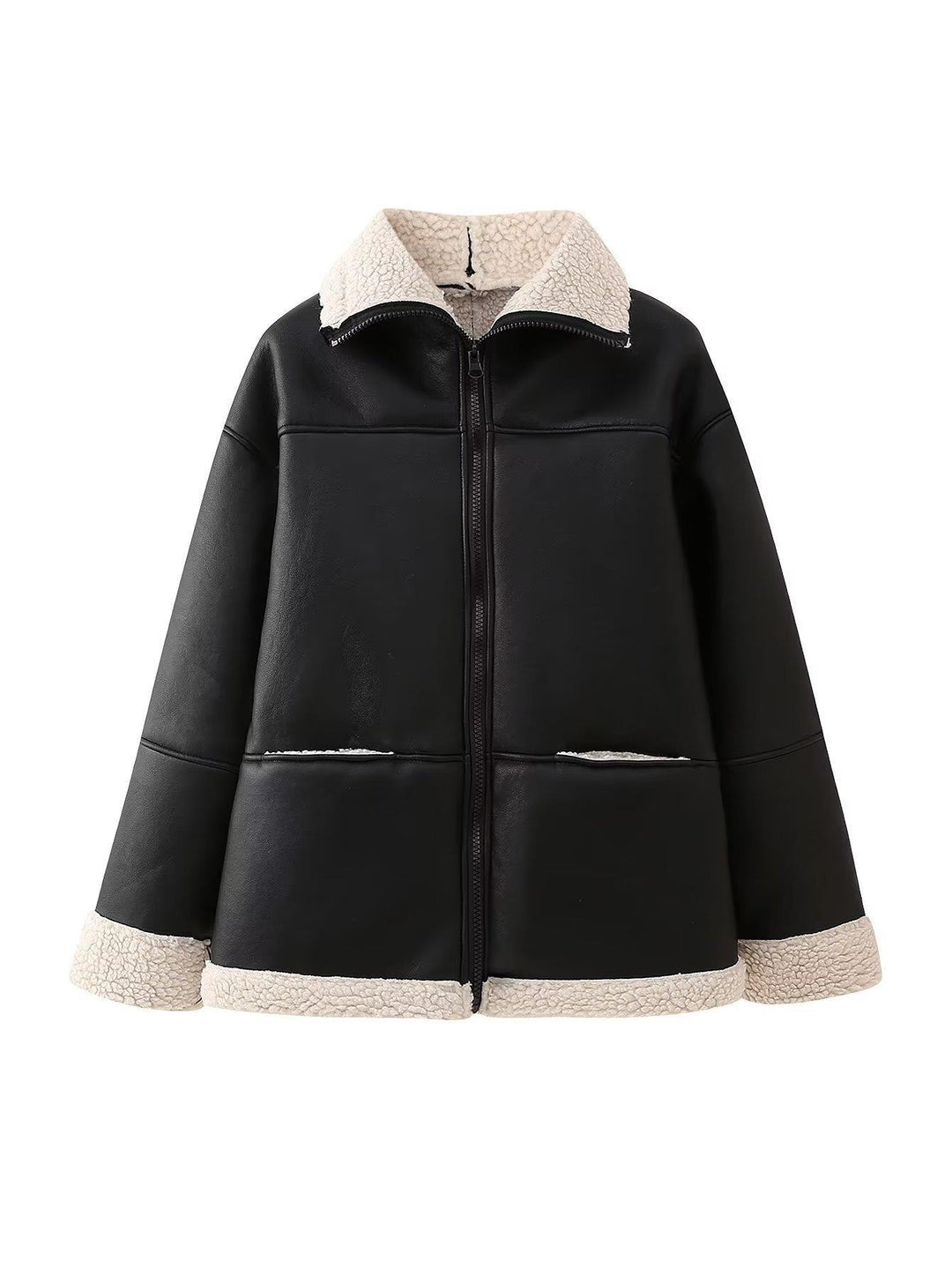 Faux fur jacket for women with full zip and comfortable pockets Lune London