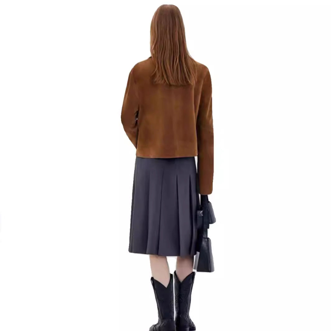 Leather jacket for women with a soft look and a sporty cut Lune London
