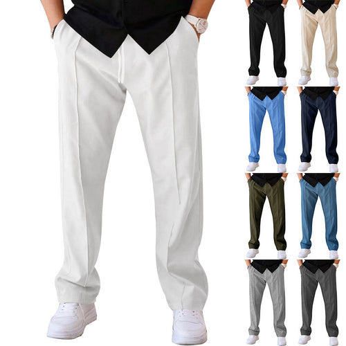 Men's elegant high-waisted casual trousers with practical pockets Amarae