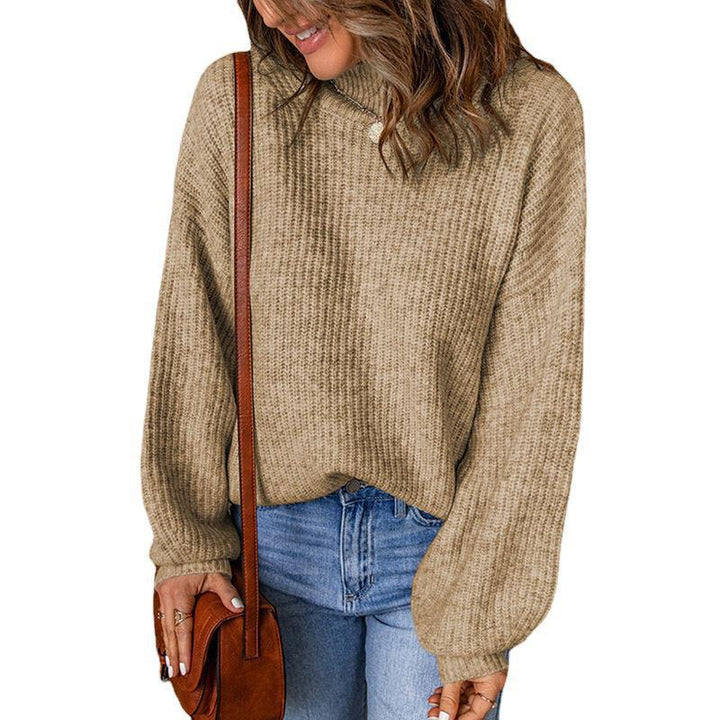 Chunky knit sweater for women with a loose fit and high collar Lune London