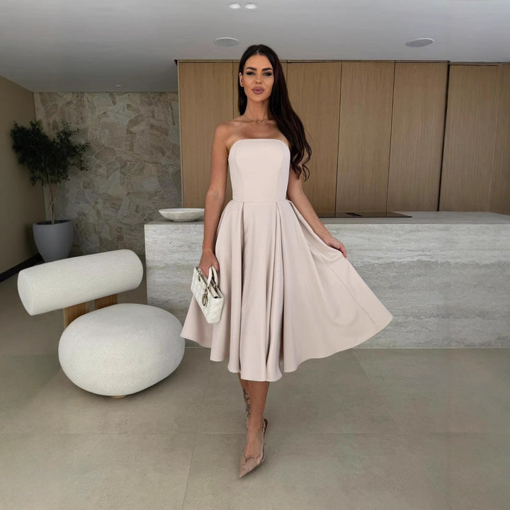A-line strapless dress for ladies Lune London