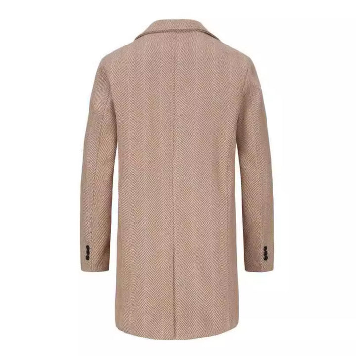 Elegant double-breasted coat for men in high-quality textured material Amarae