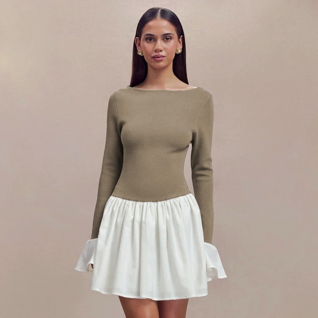 Fashionable women's dress with contrasting skirt Lune London