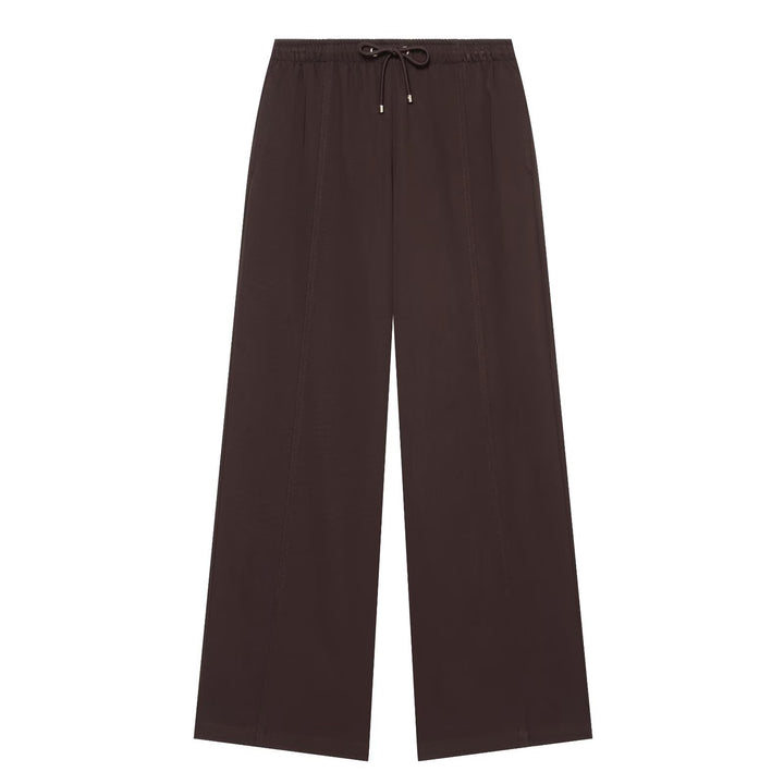 Women wide high-cut palazzo pants with drawstring and decorative seams Amarae