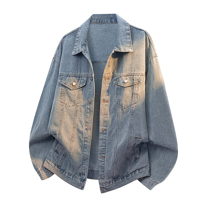 Ladies Oversize Jean Jacket with Color Gradient Amarae