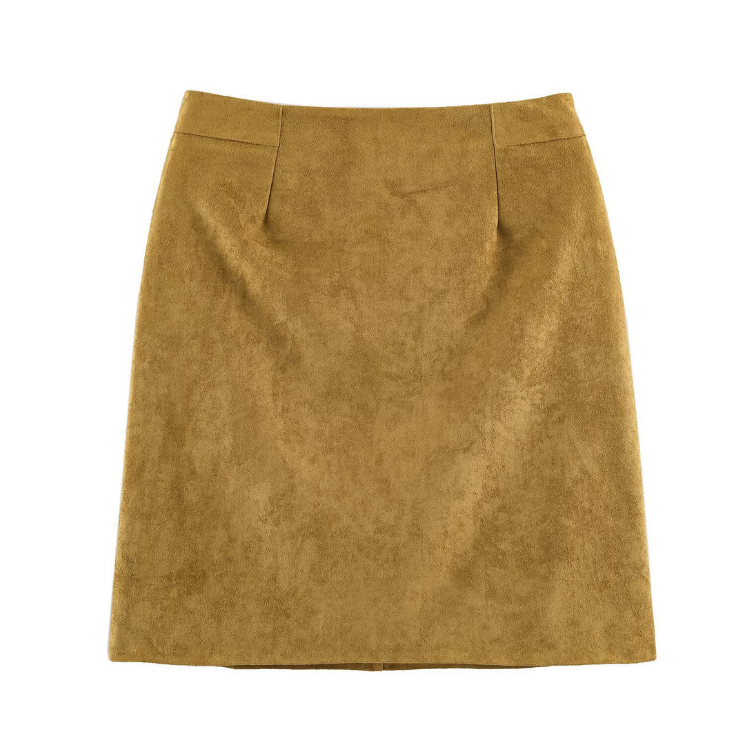 Women's pencil skirt made of suede look with high waist Amarae