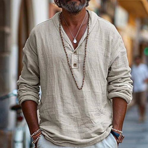 Casual long-sleeve shirt for men with buttoning and modern cut Amarae