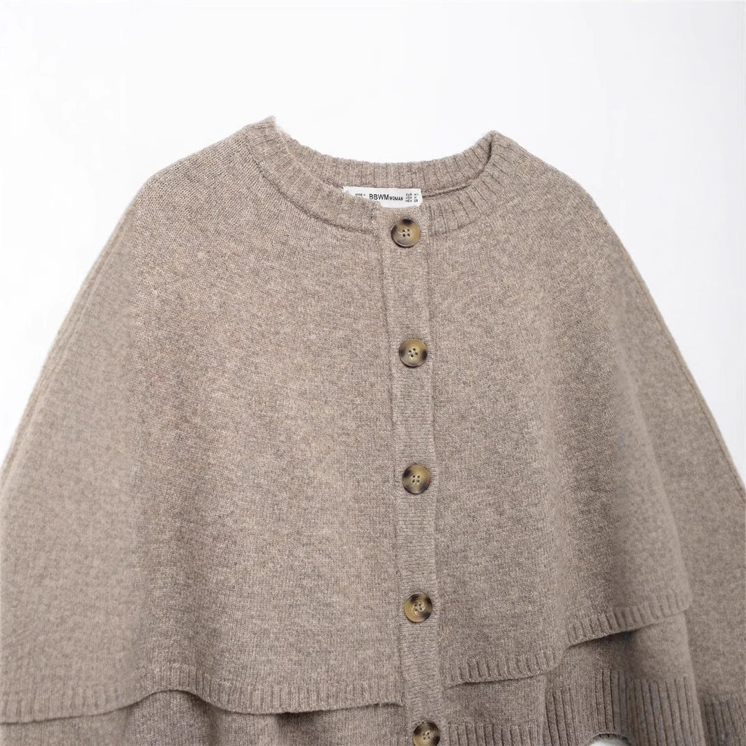 Ladies Cozy Knit Poncho Lune London