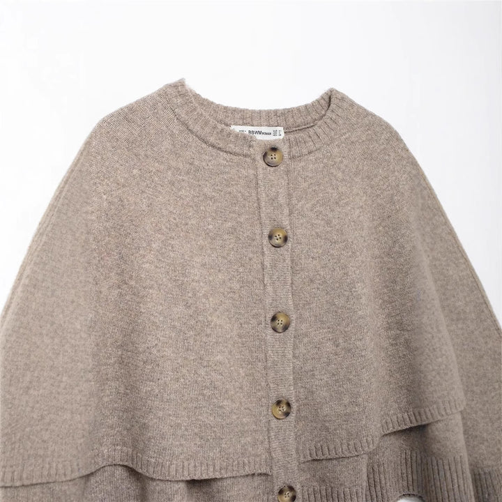Ladies Cozy Knit Poncho Lune London