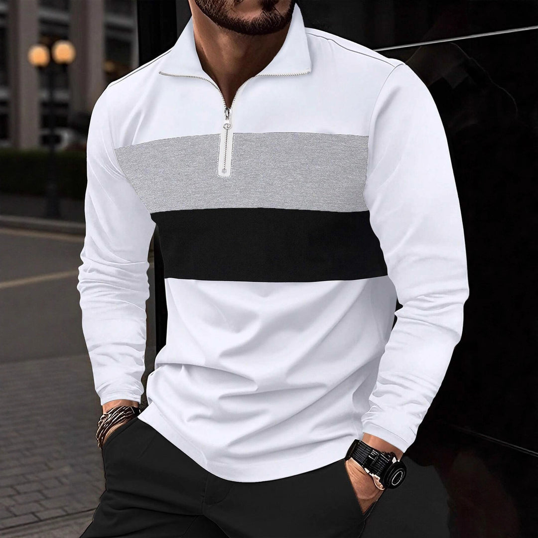 Pull-over zippé pour hommes avec une coupe de couleur tendance et un style confortable Lune London