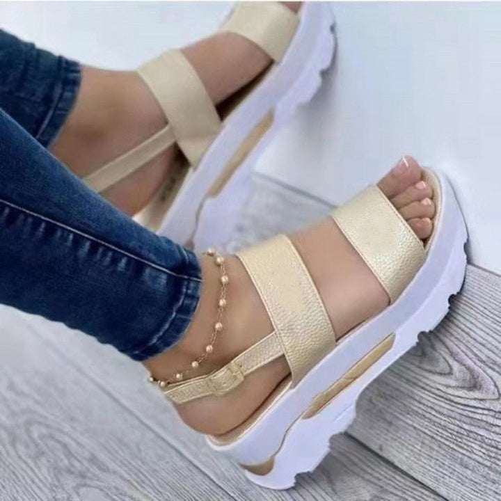 Women's platform sandals with wide adjustable straps and non-slip sole Lune London